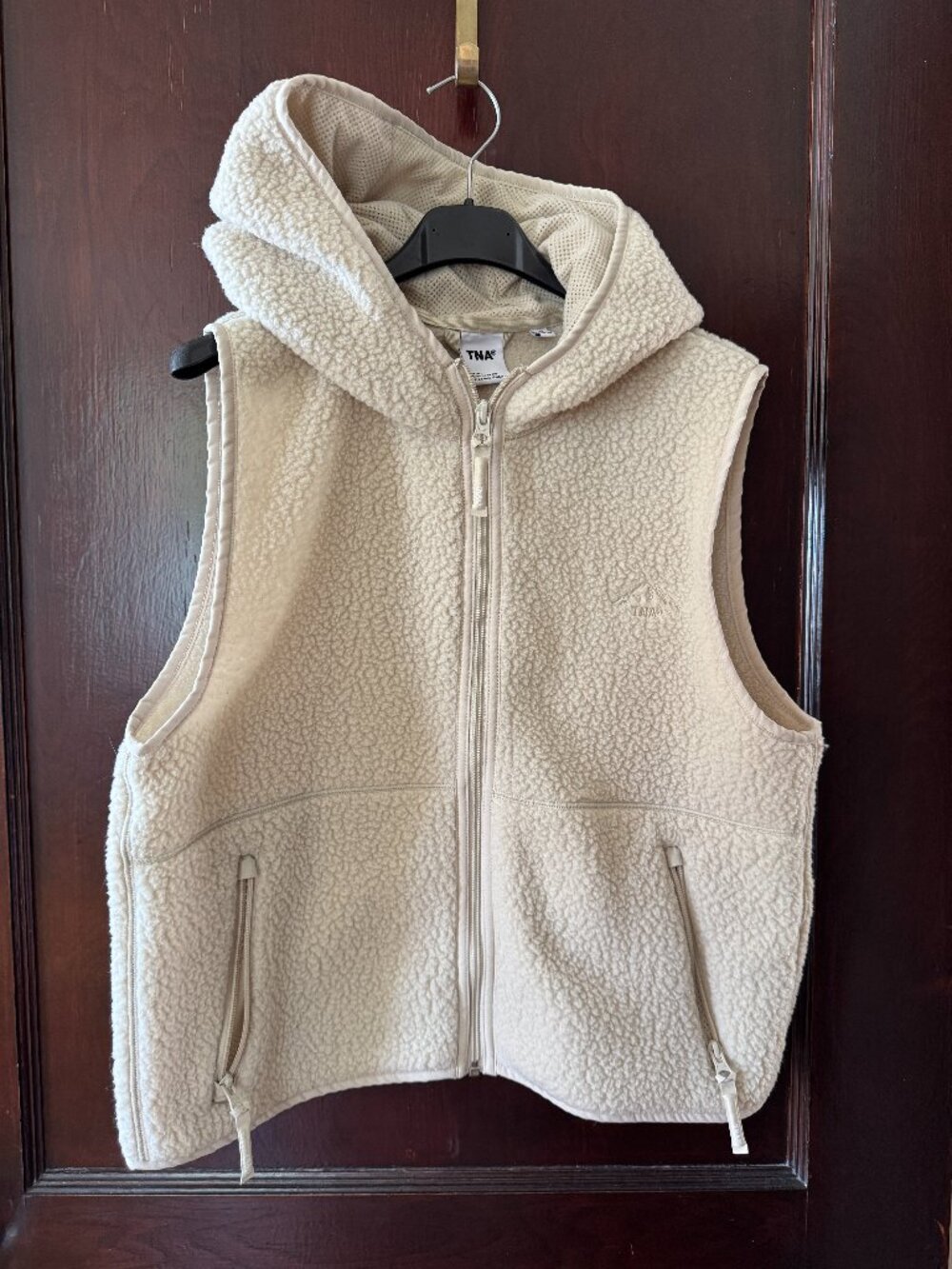 Sherpa teddy fleece hoodie vest